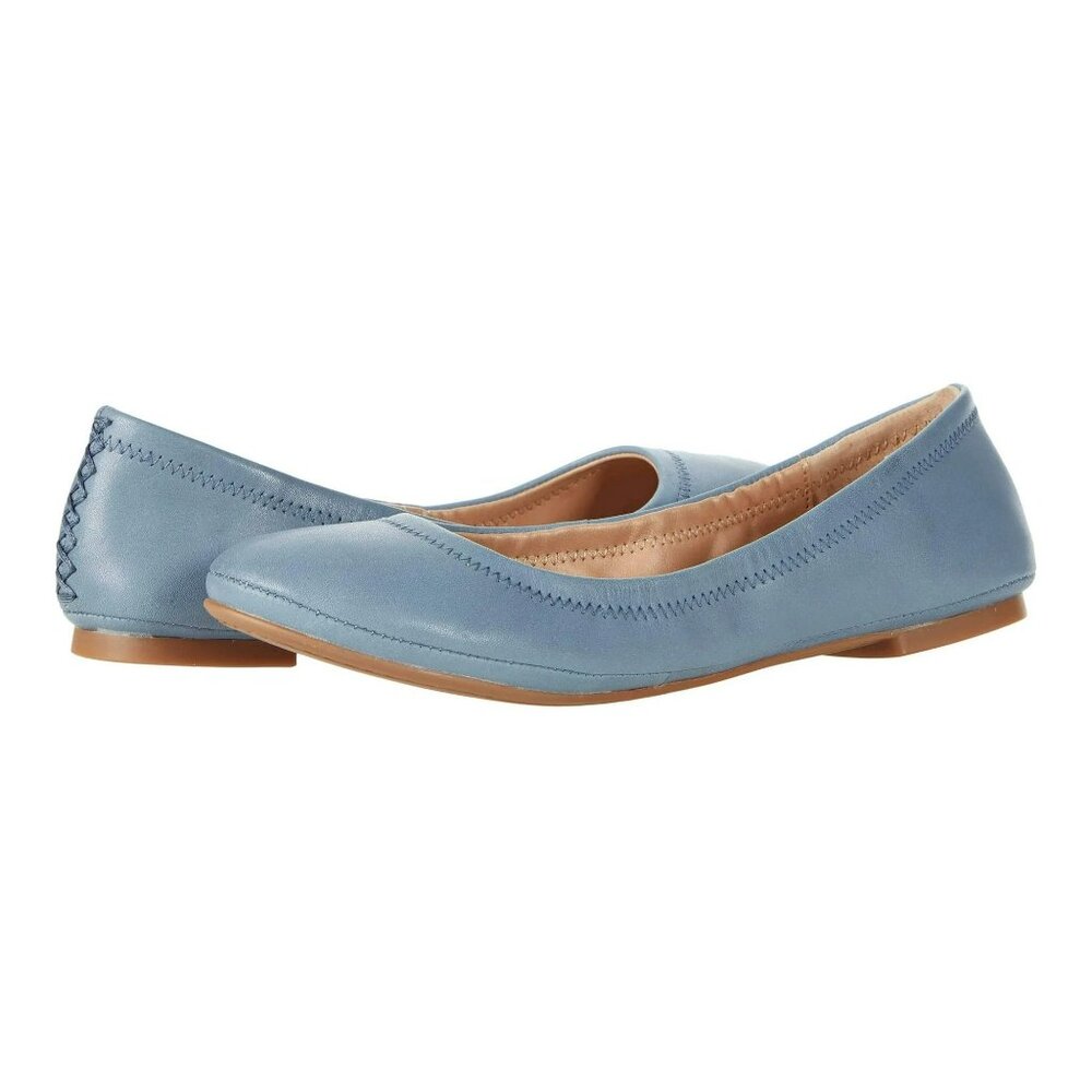 Lucky Brand Emmie Leather Ballet Flats Shoes in blue stone Women Sz 8 New w/ Box
